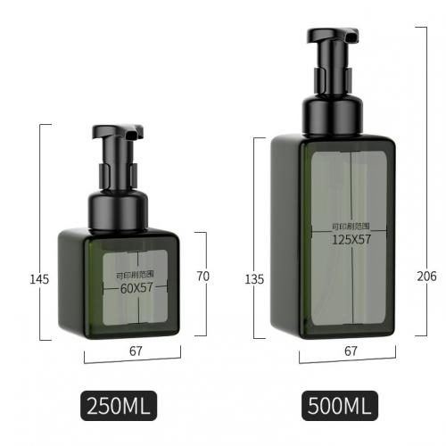 Square PET foam bottle 250ml 500ml 
